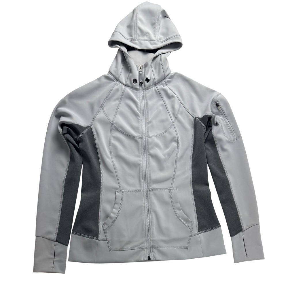 Athleta Women's Gray Full Zip‎ Hooded Athletic Jacket Size S